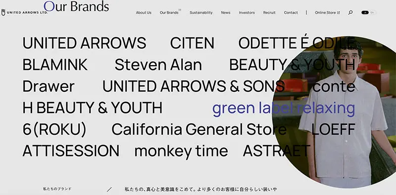 No.040 ユナイテッドアローズ Webサイト100選